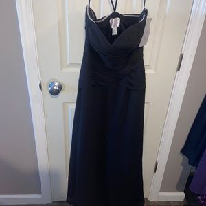 D’Zage bridesmaid prom dress Style 8066 color black 450 sleeveless NWT new.